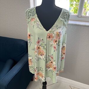 Daniel Rainn Fantine Crochet Detail Knit Top. Cottagecore. Bohemian. Size 2X